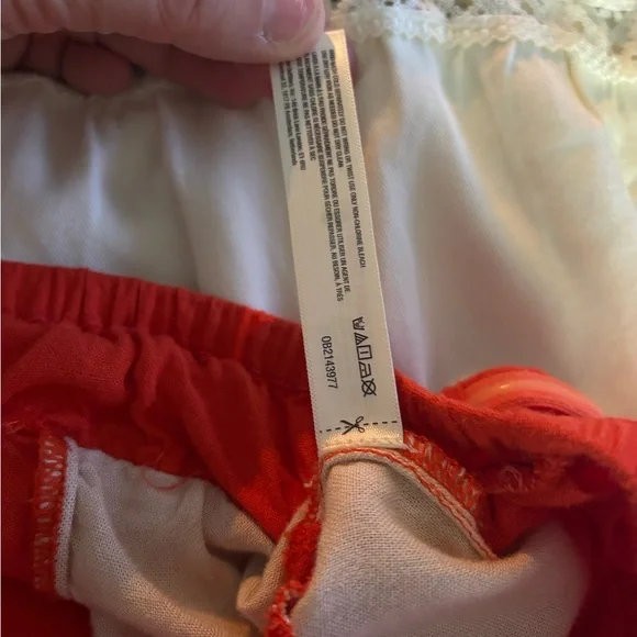 Striped Orange and White Strapless Eden Jumpsuit - Picture 9 of 9